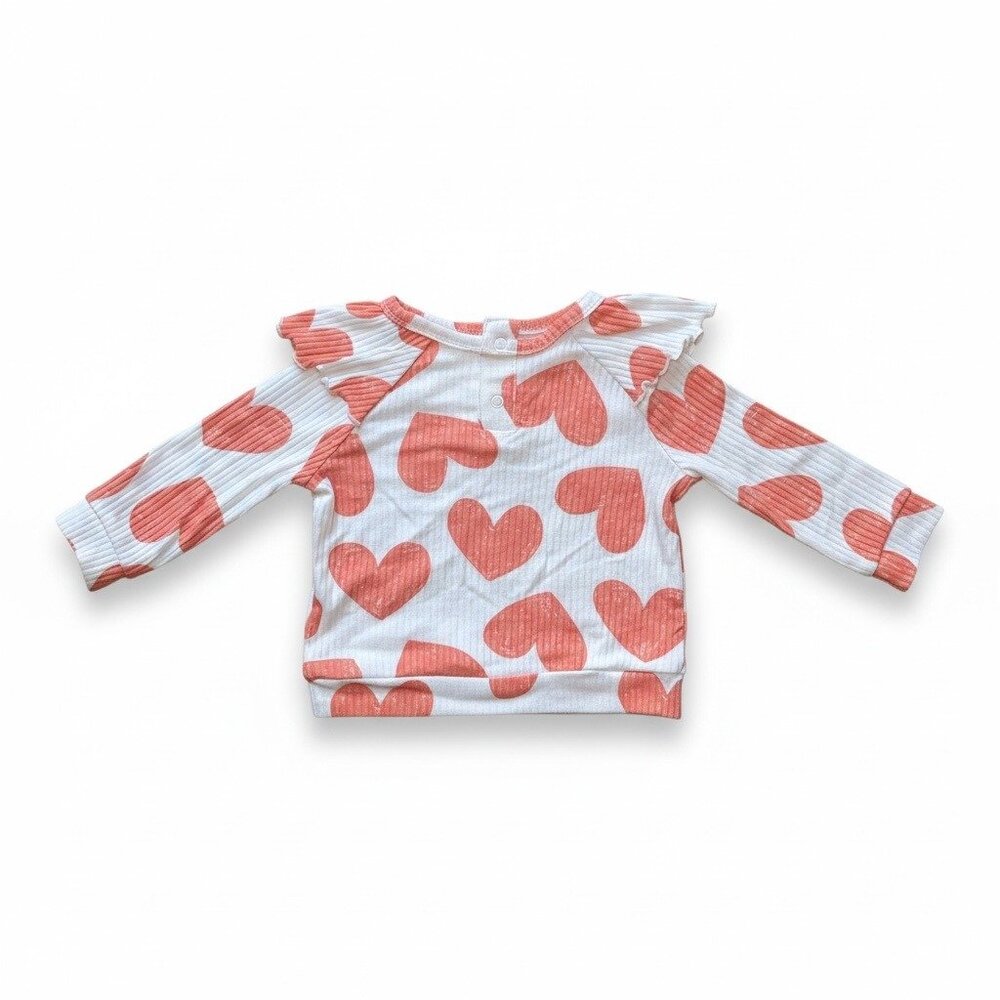 Cat & Jack Baby Girls 2-Piece Cream Heart Outfit Set Size 0-3M - Picture 3 of 6
